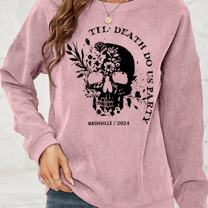 Skull Graphic Dropped Shoulder Sweatshirt