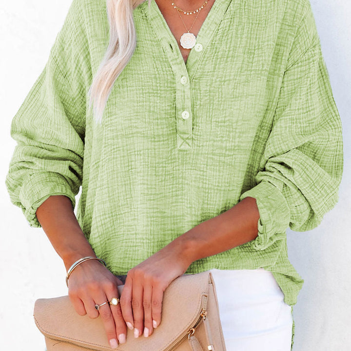 Buttoned Long Sleeve Blouse