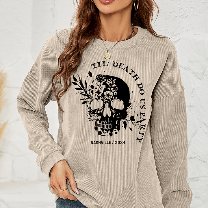 Skull Graphic Dropped Shoulder Sweatshirt
