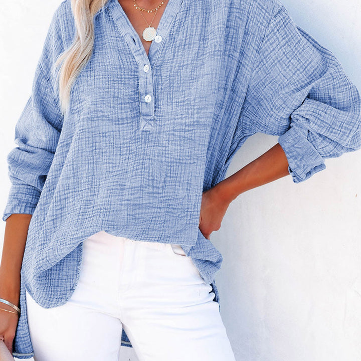 Buttoned Long Sleeve Blouse
