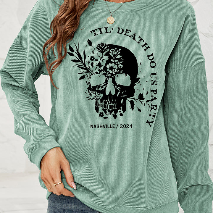 Skull Graphic Dropped Shoulder Sweatshirt