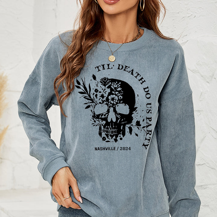 Skull Graphic Dropped Shoulder Sweatshirt