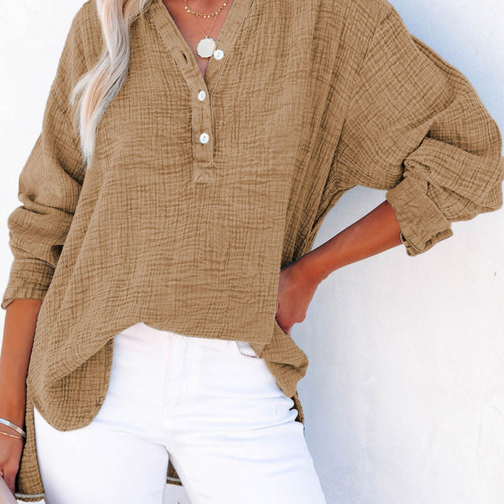 Buttoned Long Sleeve Blouse