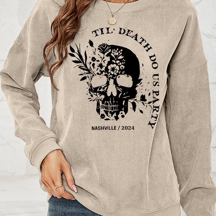 Skull Graphic Dropped Shoulder Sweatshirt