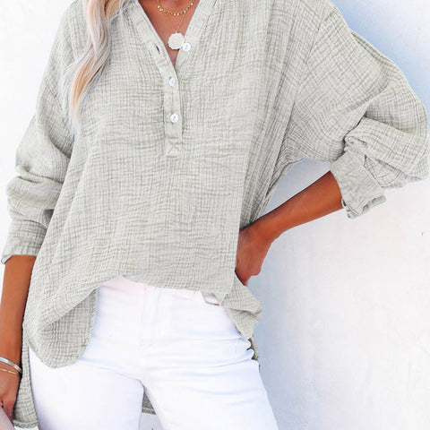 Buttoned Long Sleeve Blouse