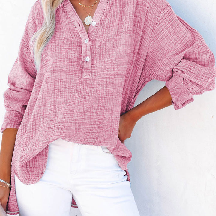 Buttoned Long Sleeve Blouse